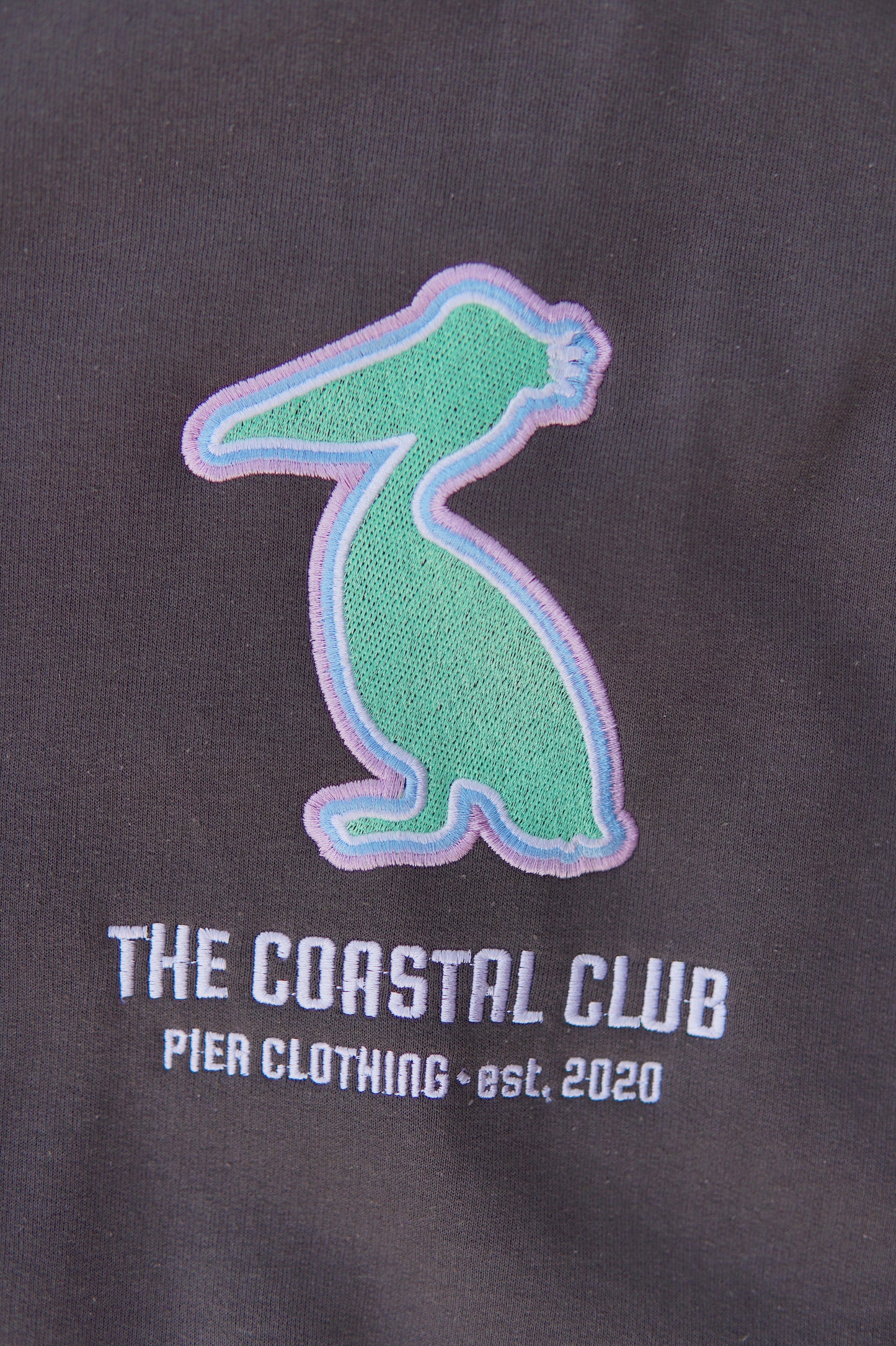 Charcoal Pier Embroidered Crewneck Sweatshirt